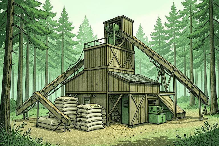 Wood pellet producers illustration