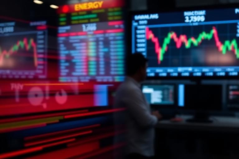 Energy commodity trading screens showing price charts